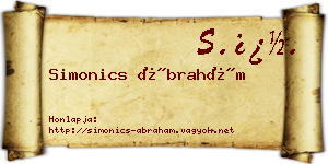 Simonics Ábrahám névjegykártya
